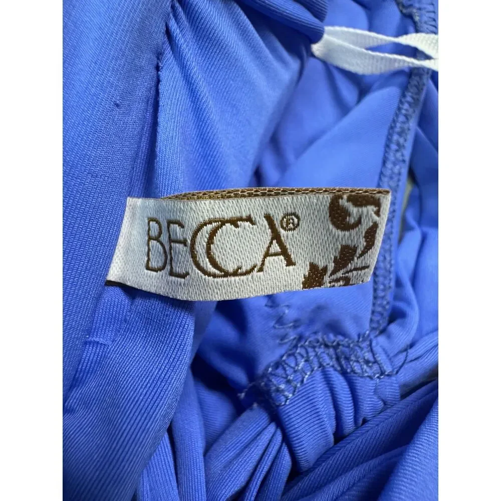 BECCA by REBECCA VIRTUE Gracelyn High Neck One Piece Swimsuit, Lapis, Sz M